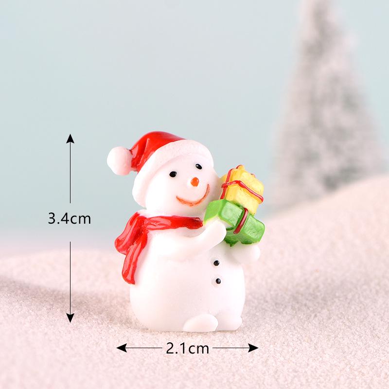 Christmas Tree Santa Claus Snowman Ornaments Miniature Garden Decor Figurines