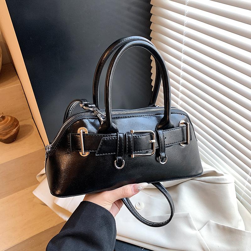 Niche design portable crossbody shell bag retro belt fashion underarm bag women's shoulder bag