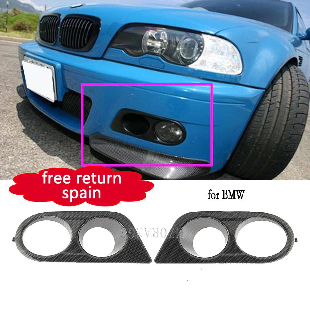 

Крышка противотуманных фар из углеродного волокна для BMW E46 M3 2001-2006 Глянцевые черные противотуманные фары Рама решетки радиатора окружает противотуманную фару воздуховода