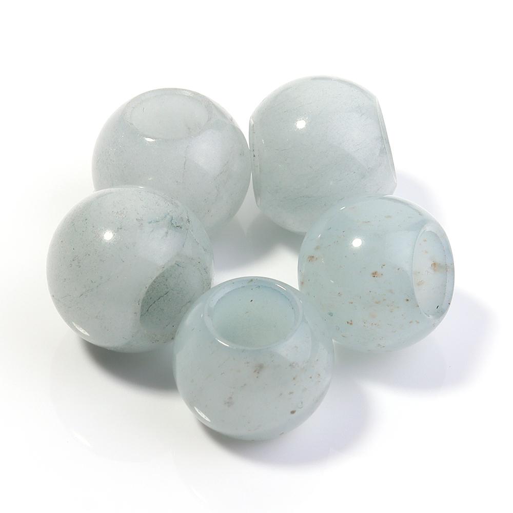 5pcs/lot Natural Stone Big Hole Beads Agate Jade Tiger Eye Turquoise Loose Beads For DIY Handmade Bracelet Earrings Accessories