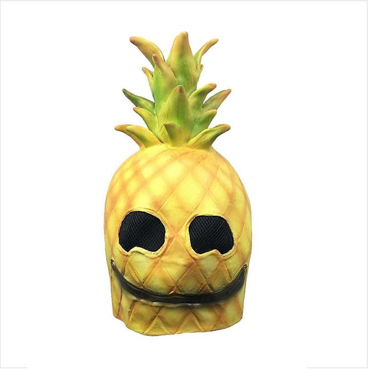 Pineapple headgear, party latex mask One size fits all adults жёлтый