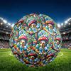 Blue Smurfs Print Size 5 Soccer Ball, PU Wear Resistant Football for Match Training and Daily Practice, Birthday Gift for Soccer Fans