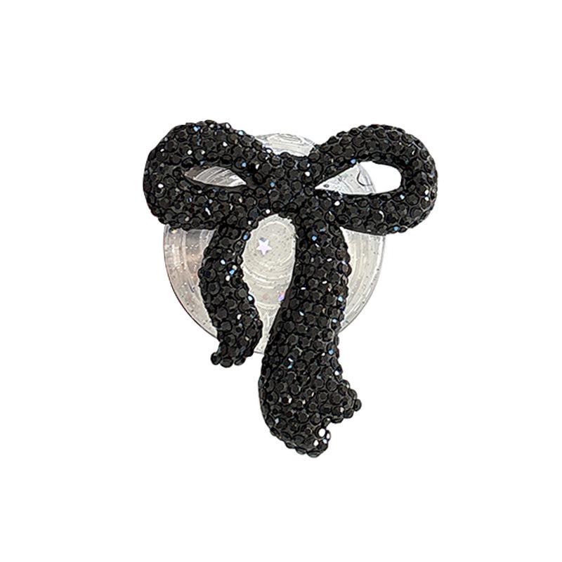Creative Rhinestone Bow Phone Holder - Magnetic Finger Ring for Women