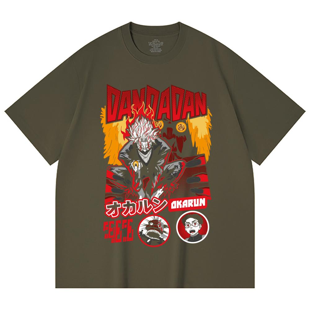 230 g/m² 100% Baumwolle Dandadan V26 Okarun Turbo Print Unisex Schweres Baumwoll-T-Shirt