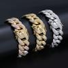 18MM HipHop Cuban Link Armband Gold Silber Beschichtet Micro Pave Zirkonia Mode Komplett Iced Out Kupfer Herren Kettenarmbänder Cuban