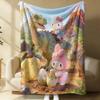 Sanrio Steampunk Plush Flannel Blanket Lightweight Throw Cartoon Cute Air Conditioning Bed Sofa Cover Nap Office Shawl Girl Gift