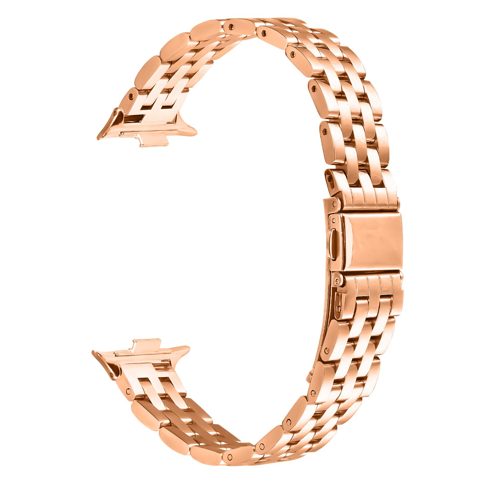 

Для Xiaomi Redmi Watch 5/4 Ремінець для годинника Тонкий п ятирядний ремінець з нержавіючої сталі Rose Gold