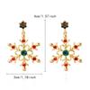 Shiny Snowflake Stud Earrings  Zircon Pearl Dangle Piercing Drop Earrings Long Tassel Earring Christmas Gifts