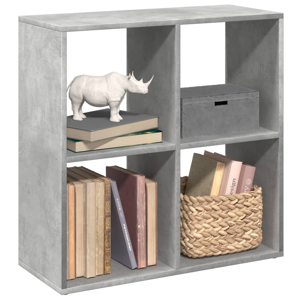 vidaXL Raumteiler-Bücherregal Betongrau 69,5x29x69,5 cm Holzwerkstoff graue