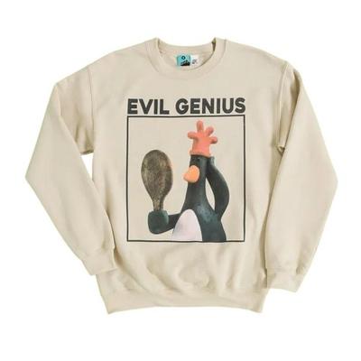 Wallace and Gromit Unisex Adult Evil Genius Feathers McGraw Sweatshirt