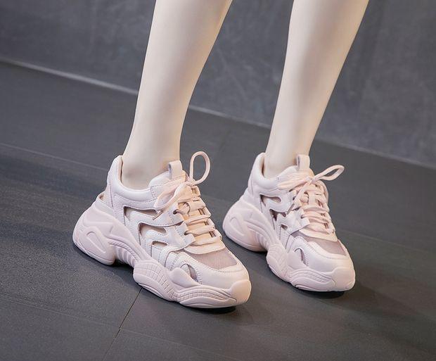 

Женские открытые спортивные сандалии 2024 года, весна-лето, новая корейская версия, универсальные повседневные сетчатые дышащие модные кроссовки 40 розовый