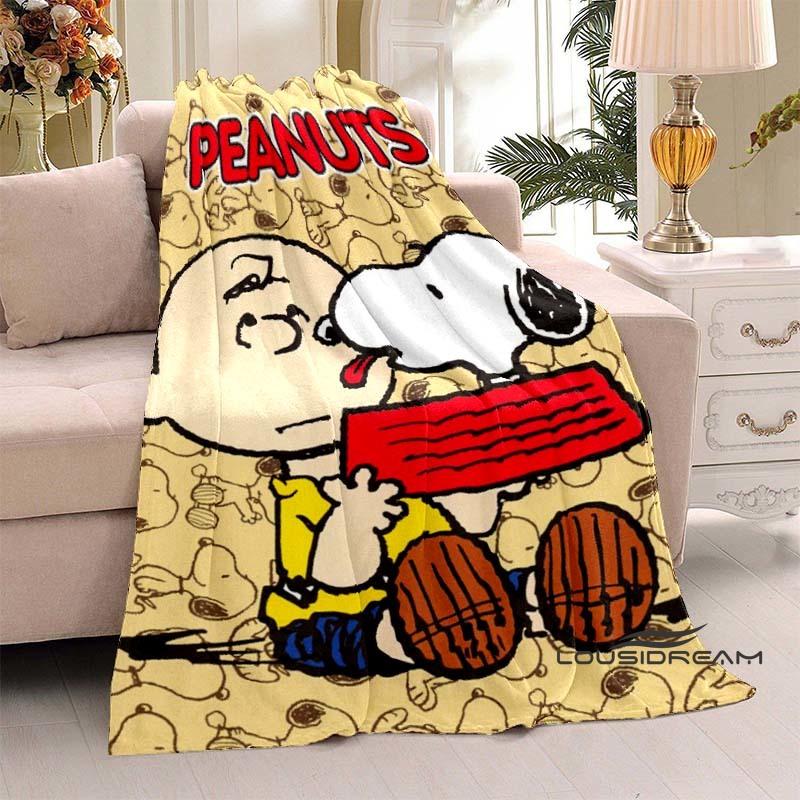 3D-Printed Classic Comic Theme Snoopy Fluffy Blanket Home Decor Collection: Sofa Throws & Shawls, Camping Blankets