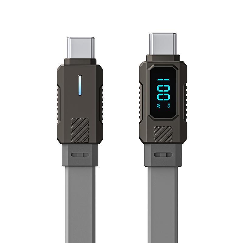 Best Selling 100W Type-C Type-C Super Fast Charging Cable with TFT Display for Mobile Devices