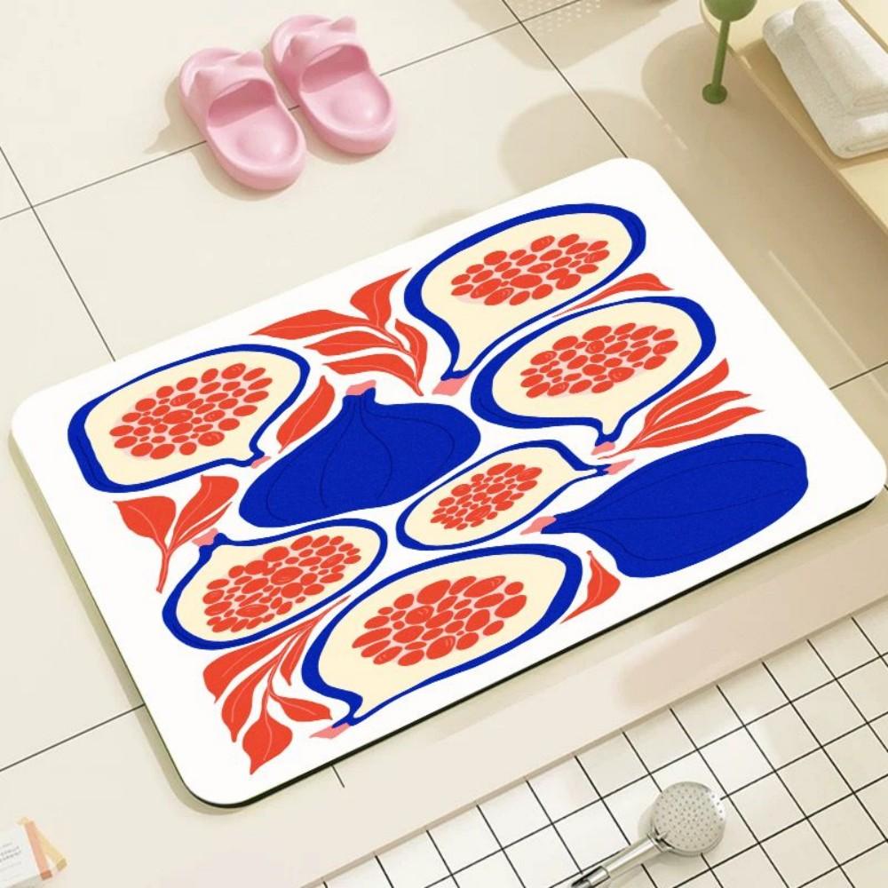 

Modern Art Blue And White Carpet Letter Print Non Slip Water Absorbent Floor Mat Entrance Bathroom Home Decor Foot Mat 40X60CM1.3X2FT