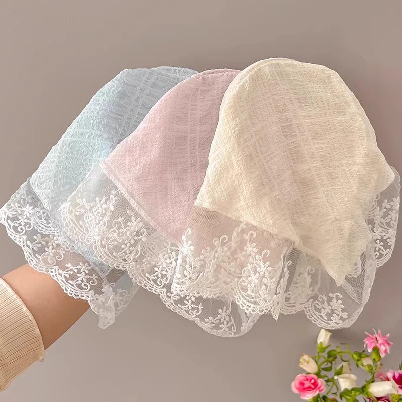 Lace Crochet Triangle Headscarf - Cute Tie Hair Headband for Girls