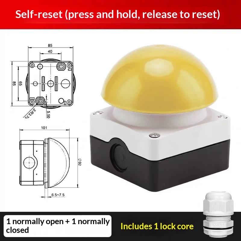 

1 Set Mushroom Head Self-Locking/Resetting 1No Foot/Hand Control Ip65 Enmg Emergency Stop Button Switch For Industrial Safe A3