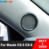 For Mazda CX5 CX-5 KF CX8 CX-8 2017- 2024 Carbon Fiber Car Front Inner Door A Pillar Speaker Cover Trim Interior Accessories