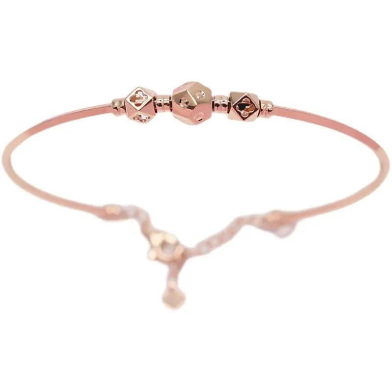 Purple Gold Fashion Classic Shiny Rose Gold Plated Color Gold Self-Kept High-End Temperament Bracelet