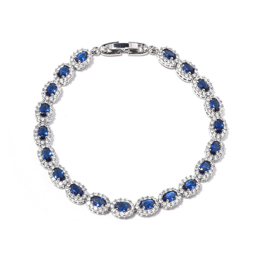 Oval Zircon Bracelet Jewelry Women'S Extension Buckle Simple Women'S Bracelet High-End Jewelry Accessories
