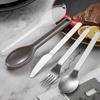 1 Set Cutlery Set Rustproof Non-slip Stainless Steel Long Handle Spoon K Cutter Tableware Set Camping