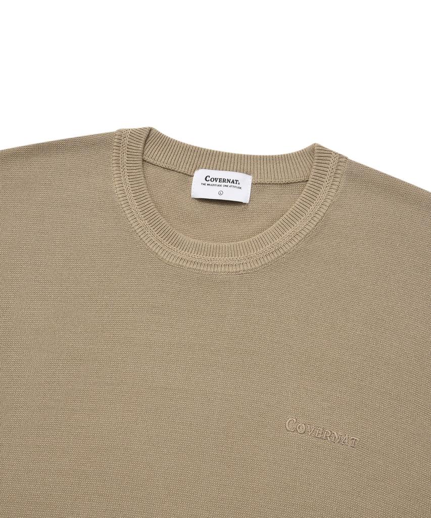 COVERNAT Basic Round Half Knit Beige