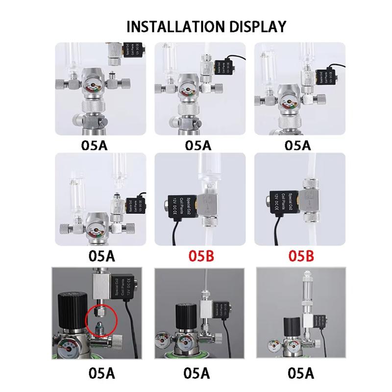 A74E-Electric Magnetic Valve Aquarium Solenoid Valve Regulator 110V Low Temperature Aquarium Fish Tank US 12V US Plug