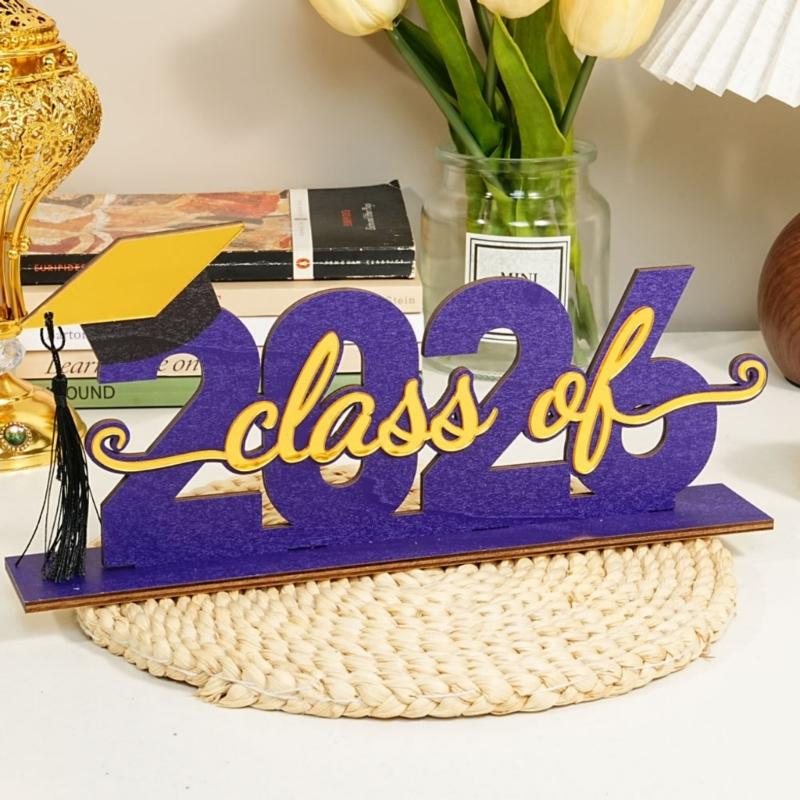Graduation Decorations Class of 2026 Wood Table Centerpieces Congrats Grad Wooden Sign Graduation Table Toppers Gift