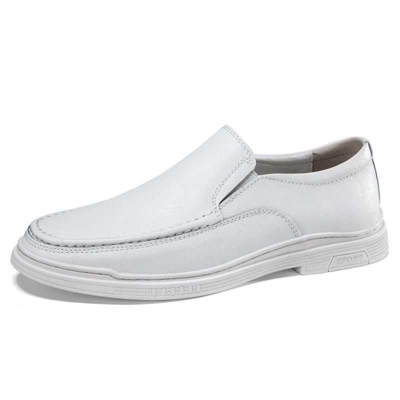Men s Large Leather Slip-on Driving Loafers - Casual Perforated Cowhide Shoes