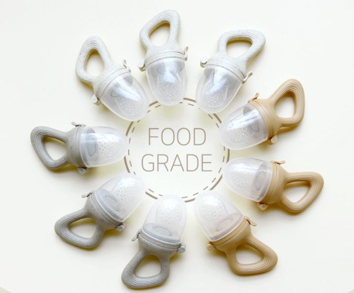 Silicone Baby Teether Fruit & Veggie Feeder Mesh Bag - Pacifier & Food Tool