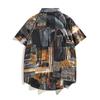 Men's Thai Style Summer Casual Sports Set: Short Sleeve Shirt & Trendy Loose Five-Point Shorts In Hong Kong Style Two-Piece