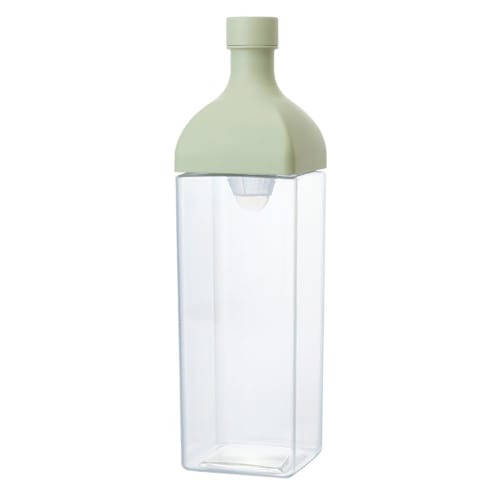 HARIO Kirk Bottle, 1200ml, Smoky Green, Resin, Vertical and Horizontal, with Tea Strainer, Made in Japan, KAB-120-SG