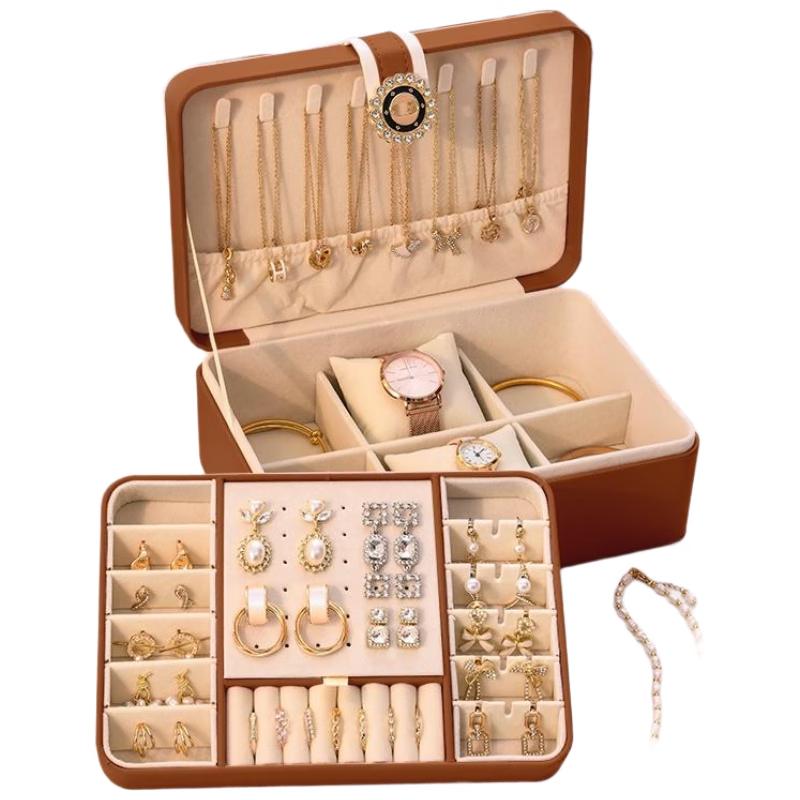 HANDUNYOU Large Capacity Jewelry Box with Diamond Buckle