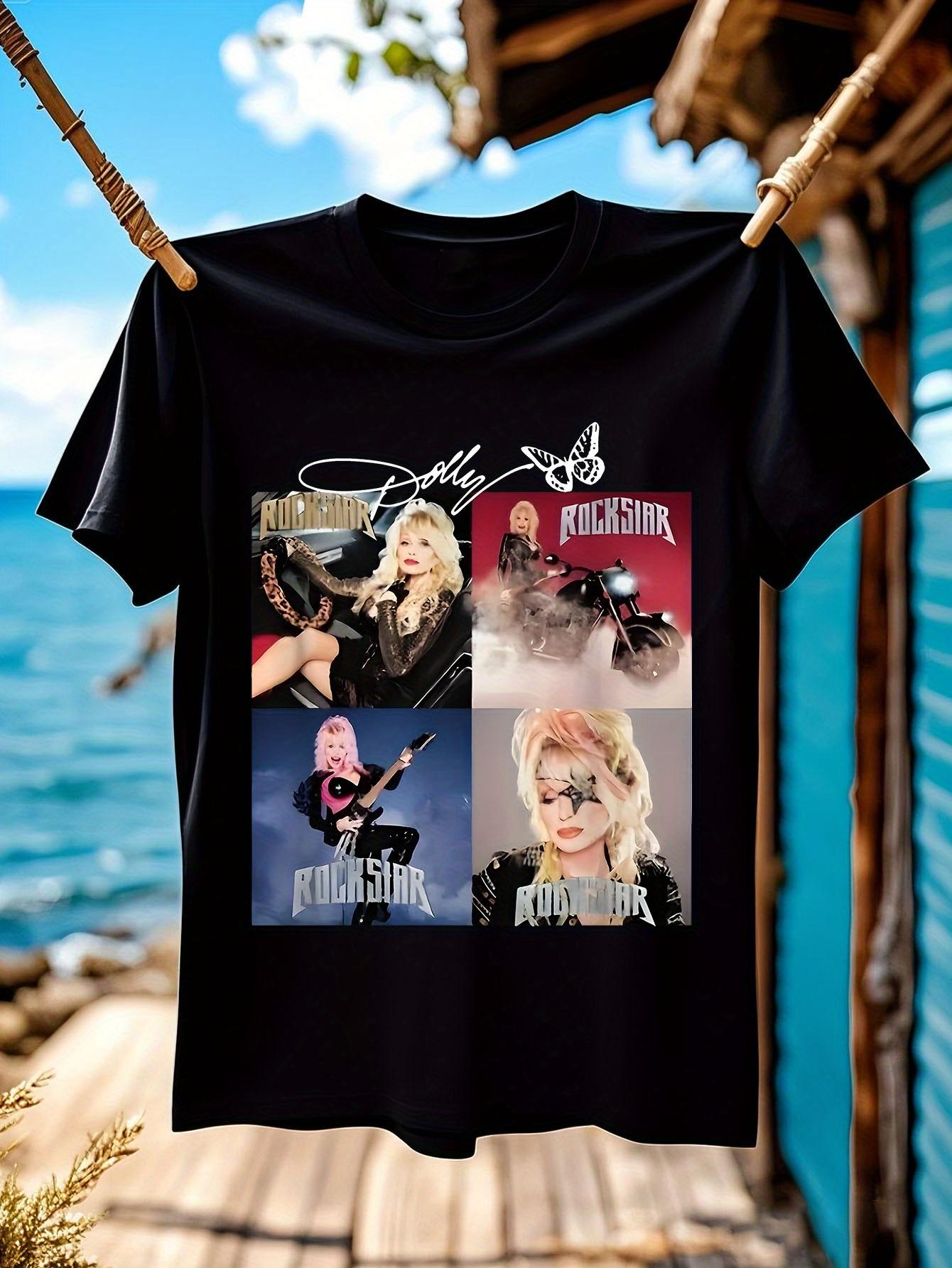 Unisex Black Tshirt Featuring a Graphic Print of a Vintag... S