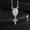 Exquisite Cross Studded Zircon Pendant Necklace for Women Fashion Glamor Wedding Jewelry