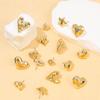 Love Acrylic Gold-plated Stud Earrings Are Fashionable, Simple and Sweet, Niche Design, Star Retro Earrings Set.