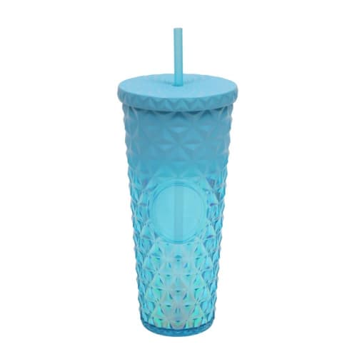YAKINO Starbucks International Limited Holiday Straw Tumbler - Flakes, Double-Layered 710ml Gradient Purple Tumbler with Lid, Double-Layer Insulation,
