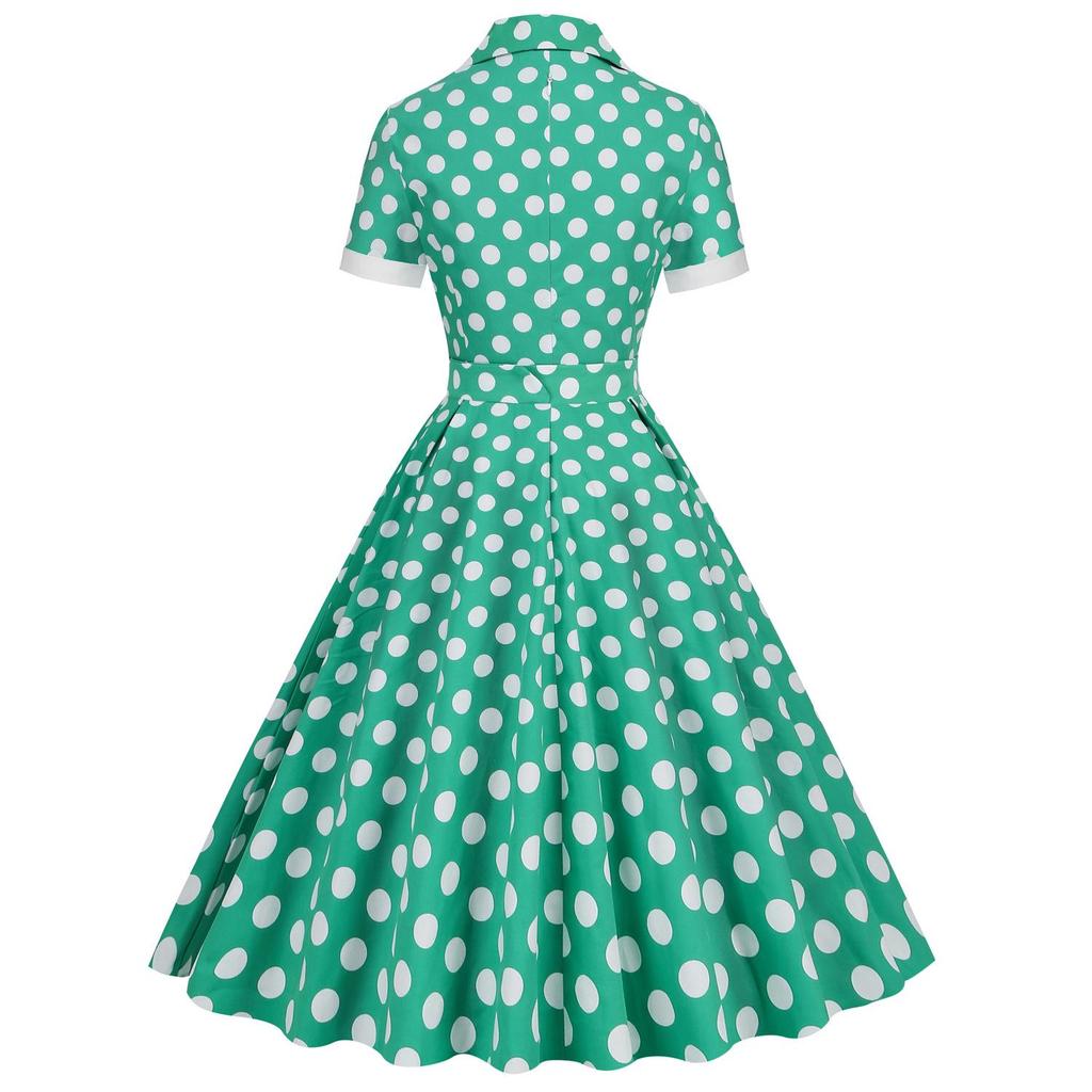 Vintage 50er Jahre Hepburn-Stil Swing-Kleid für Urlaube und Brautjungfern