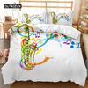Music Series Comforter Cover Collection Rainbow Music Notes Tie Dye Sleep Bedding Collection Musical Party Double Size Queen Dimension King Size Size