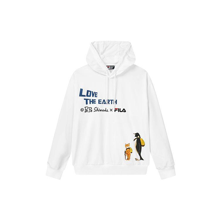 

FILA X Pepe Shimada Letter Embroidery Cartoon Print Sports Sweatshirt Men Sweatshirt White F11M133293F-WT S