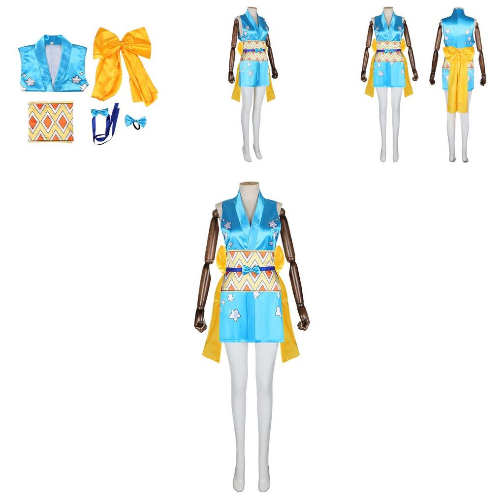 One Piece Nami Cosplay Costume Colorful Sleeveless Dress For Halloween Anime Fans