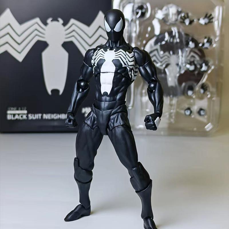 Mess Toys Spider Man Symbiote Venom Black Spider Man  Anime Action Figures Model Boys Collectible Toys Kids Gifts