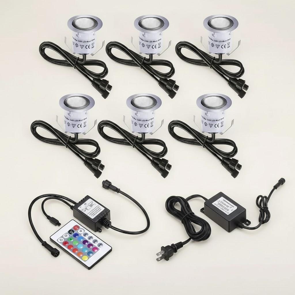 

32mm LED Deck Lights 0 6W 500LM SMD2835 Small Recessed In Ground Underground Wall Light 16 RGBW Colors LED Wall Light