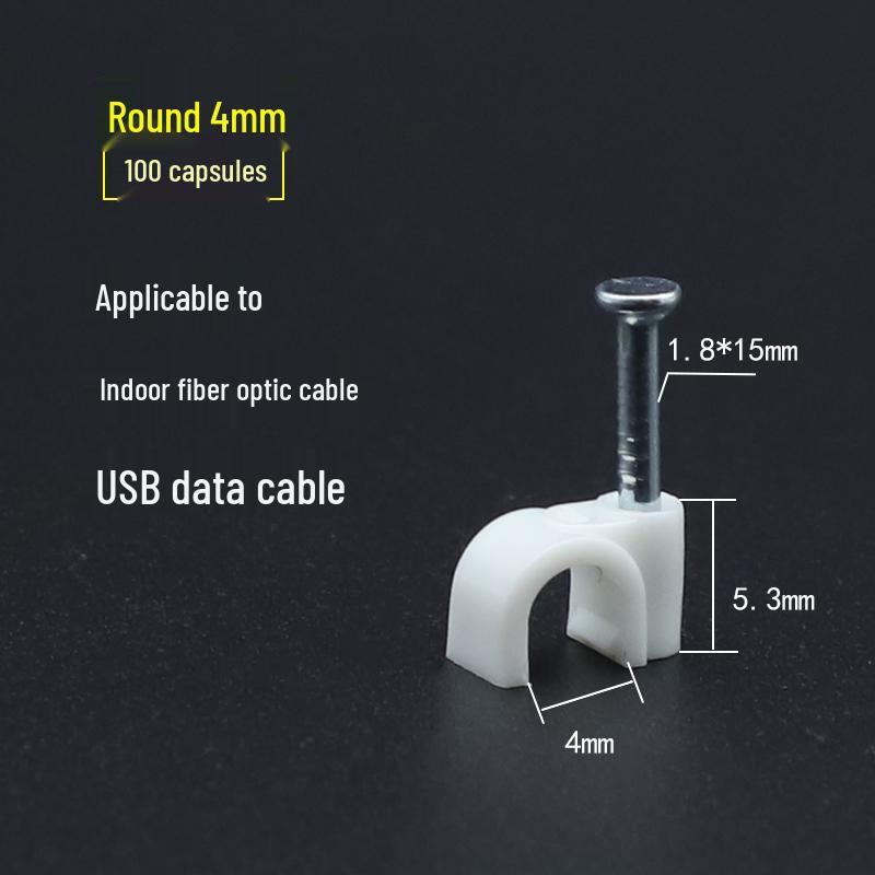 Steel & Plastic Nail Clips for Wires & Network Cables