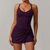 Environmentally Friendly Recycled Dress Anti-Light Kink Design Skirt Cross Hollow Back Tennis Skirt