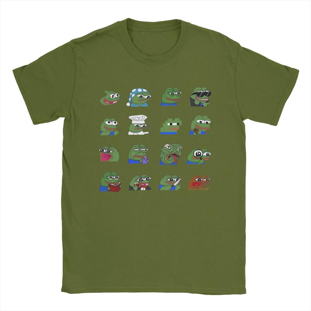 Pepe Peepo Variety Set Men T Shirt Fun Tees Short Sleeve Crewneck T-Shirts Pure Cotton Graphic Tops