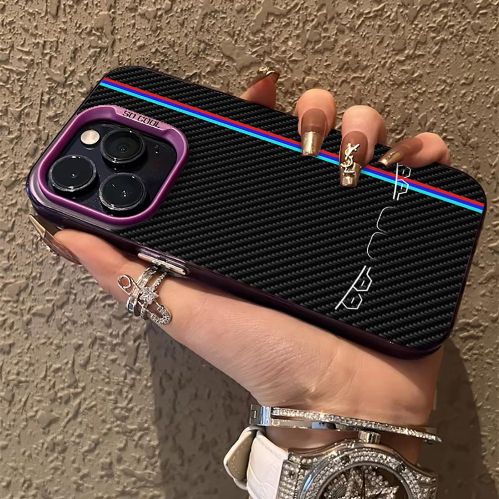 Cool Car Lights Carbon Fiber Pattern Phone Case Is Suitable for iPhone17 16 15 14 13 12 11ProMax Shockproof and Anti-fingerprint