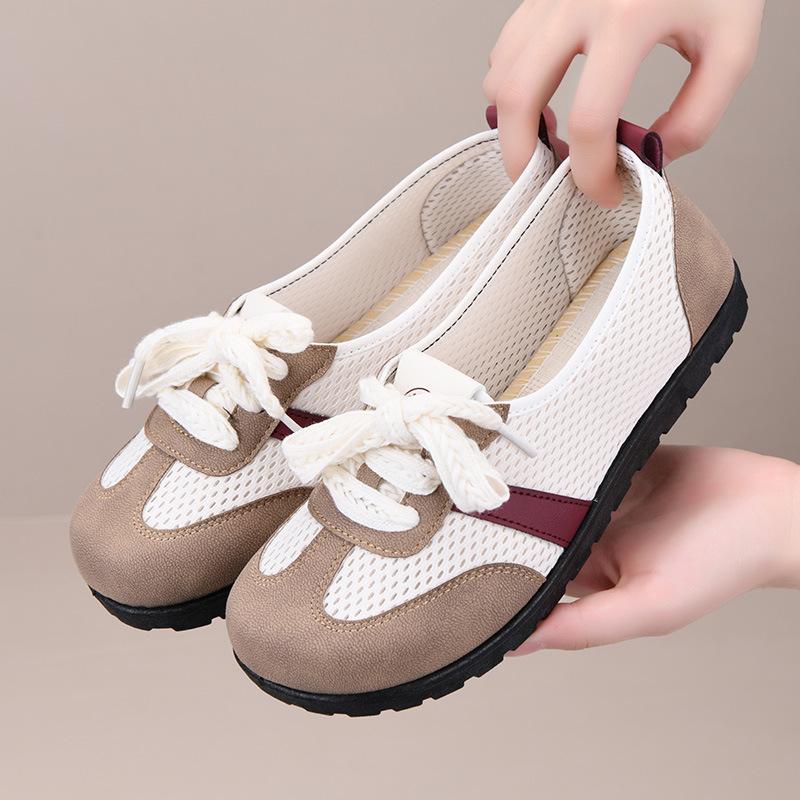 Summer Old Beijing Cloth Shoes Women's Single Shoes Mesh Surface Shallow Mouth Forrest Gump Shoes Popular Comfortable Versatile Sports Mother German T