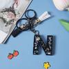 Exquisite English Alphabet Bag Pendant Letter a To Z Alphabet Initials Glitter Keyring  Women Gift