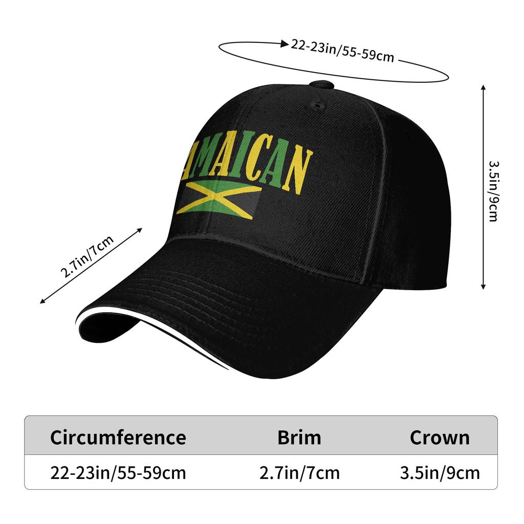 Jamaican Flag  Baseball Cap Jamaica Fitted Retro Hip Hop Hats Summer Unisex WoUnisex Outdoor Sport Baseball Caps