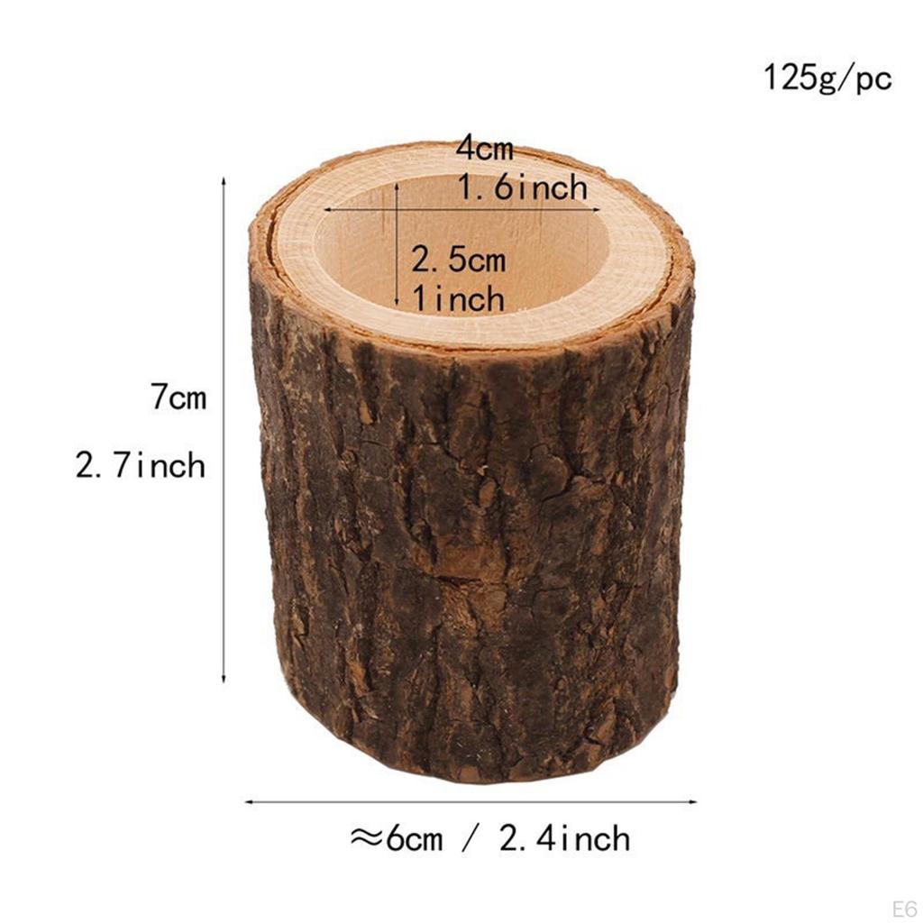 10 Pack Wooden Tea Light Candle Holders for Birthday Prayer Housewarming Party Taper Candles